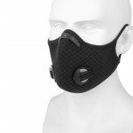 Wholesale PM2.5 Sports Fashion Washable Double Valve Multi Layer Cloth Protection Cover with Filter for Adults and Children (Black)